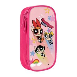 Powerpuff tyttöjen penaali, monikäyttöinen kynäkotelo, suurikapasiteettinen kestävä kynäpussi säilytyskynä pussi järjestäjä paperitavarat Black