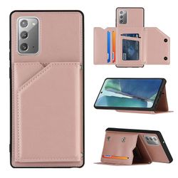 Gangxun Sag til Samsung Galaxy Note 20 Vintage Cuir Cover Læderetui Kofanger - Rose