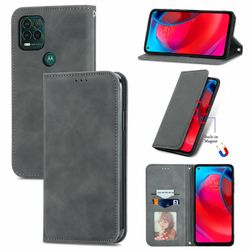Gangxun Sag For Motorola One 5g Ace Magnetisk Lukning Læder Tegnebog Cover Housse Etui Shockproof - Grå