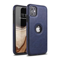 Luksus Vintage Pu Læder Ryg Ultra Tynd Taske Iphone 12 13 Pro Max Anti-knock Back Cover Business Shell Telefonetui Blå iPhone 13 Pro