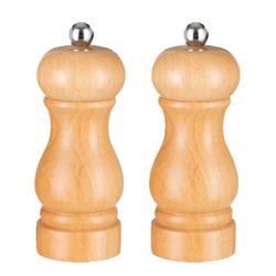 Suola- ja pippurimyllysarja, manuaaliset pippurimyllyt säädettävällä karkeudella, uudelleentäytettävät maustemyllyt luonnollinen väri 7 inch
