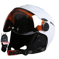Moon Professional Halv-dækket Ce Ski Hjelm Integreret støbt Sports Mænd Kvinder Snowboard Ski hjelm med beskyttelsesbriller 2 gave sort L(58-61cm)