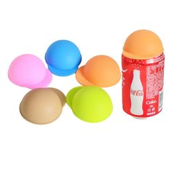 5pcs Genanvendelige Cup Cover Støvtæt Cup Beskyttelse Kan låg til Coke Pop Soda Øl Glas Flaske Låg Spiselige Silica Gel Hat Shape