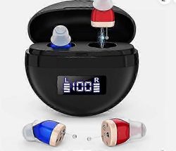 1 pari ladattavia digitaalisia kuulokojeita vakavaan kuulonalenemaan Näkymättömät ITE-korvalaitteet