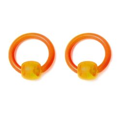 BodyJewelryOnine Akryl fangenskab ringe - 6 farver - 4 størrelser - sælges som par Orange 3.2