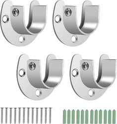 Shindat 4kpl kaappitangon tuki 28mm ruostumattomasta teräksestä valmistettu vaatekaapin tankotuki vaatteille kiskopilarin tuki vaatekaapin kaapin s...