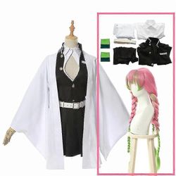 Aikuiset lapset Demon Slayer Kimetsu No Yaiba Anime Kimono Kanroji Mitsuri Cosplay Puku -g A4 Puku peruukki 150