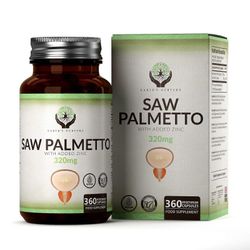 Earth's Nurture Saw Palmetto -uute sinkillä (320mg) 1 Bottle (360 Capsules)