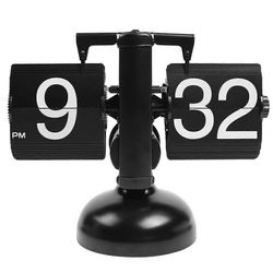 Auto Flip Digital Clock Home Decors Retro Flip Clock Flip Sisäinen vaihde, jota käytetään kotitoimistoon sch musta