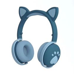 Yunshu Stereo Gaming Headset, Cat Ear Støjreduktion Computer Gaming Hovedtelefon Mørk grøn