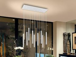 Schuller Lighting Varas integreret LED 14 Lys dæmpbar klynge drop loft vedhæng Matt Hvid, Guld