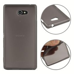 König Telefon sag TPU sag for Sony Xperia M2 S50h Gennemskinnelig Sort