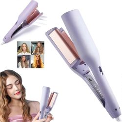Tsim French Wave Curling Iron - New Wave kiharrin pitkille lyhyille hiuksille, S Shape hiusten kiharrin, kannettava sähköinen kiharrin lämmitetty (...
