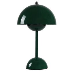 Yläkosketuskytkin LED-pöytävalaisin ladattava kukkanuppu sienisuunnittelu olohuoneen sisustuspöytä yöpöytävalaisin, G Tummanvihreä