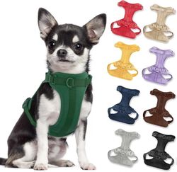 SQCLV No Pull kevyt koiran valjaat: säädettävä kestävä hengittävä verkko lemmikkieläinten liivivaljaat pehmeällä ja mukavalla tyynyllä, pienelle ke...