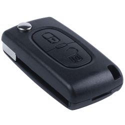 Flip Ersättning Remote Car Key Case Shell för C2 C3 C4 C5 C8 2 Knappar Svart