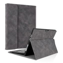 Microsoft Surface Pro 4/5/6/7 pu nahkaiselle tablettikotelolle näppäimistönsuojus kynän silmukkapidikkeellä Harmaa