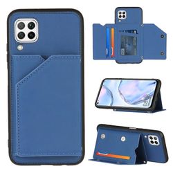 Gangxun Sag For Huawei P40 Lite Vintage Cuir Cover Læderetui Kofanger - Bleu