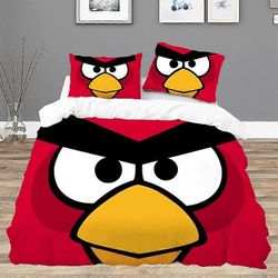 f945 Lakanat A-ngry BirdS Lohduttaja Vuodevaatteet Vuodevaatteet Vuodevaatteet Kahden hengen vuodevaatteet Pussilakana Queen Double Lakanat Home Te...