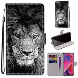 Foxdock Sag for Oppo A93 5g/ A93s 5g Creative Pattern Tui magnetiske kort holder tegnebog - Lion
