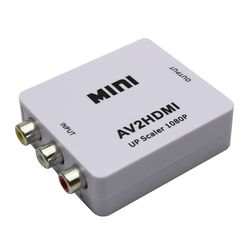 Mini Av To Hdmi-kompatibel Converter Device Av Cvbs 3rca Til Hdmi-kompatibel Box 1080p Video Av2 Til HDTV Til Ps3/ps4 Dvd Pc Hvid