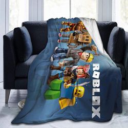 Beculerty Soft Warm Throw Tepper Roblox tegneseriemønster 50 "X 60" plysj fleece tepper for sofaen sengetøy lett teppe for barn og voksne 80x60in 2...