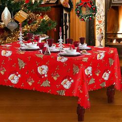 Juledug, rød juledug rektangulær festdug spiseduge 180 x 150 cm, stor vaskbar juledug og