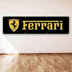 Ferrari 2x8 ft Banner Italia Enzo Sports Garage Sign Car Racing Show ManCave Lippu QQZ53