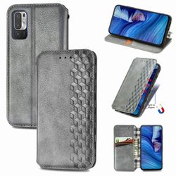Kompatibel med Xiaomi Redmi Note 10t 5g Flip Case Etui Vintage Wallet Flip Cover med magnetisk lukning Coque - Blå grå