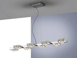 Schuller Lighting Suria Integreret LED 8 Lys Krystal Bar Loft Vedhæng Krom