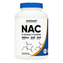 Nutricost N-asetyyli L-kysteiini NAC kapselit, 600 mg, 240 määrä
