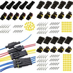 15 sæt 2 + 3 + 4 ben bil super forsegling vandtæt elektrisk ledningsstik stik
