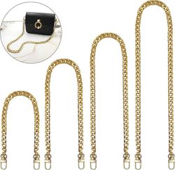 4-delt kædetaske messenger kæde håndtaskekædebælte fladt kædebælte 30/60/100/120 cm guld