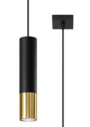 Sollux Lighting Loopez Slank 8cm Vedhæng Lys Sort, Guld GU10