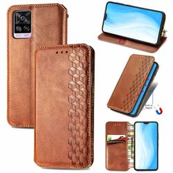 Kompatibel med Vivo V20 Pro Flip Case Etui Vintage Wallet Flip Cover med magnetisk lukning Coque - Blå brun