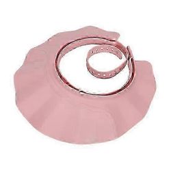 Säädettävä uimapää hattu shampoo visiiri korkki pehmeä BPA-vapaa hiusten pesusuoja - hyvä vaaleanpunainen