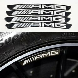 4pcs legering Mercedes AMG felgen klistremerke emblem merke svart