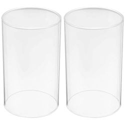 2kpl kynttilänjalat savupiippu putki lasisylinteri avoin pää kynttilän varjostin lasi varjostin kansi Läpinäkyvä 10.00X6.00X6.00CM