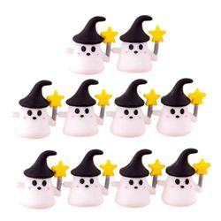 10 kpl Halloween joulu silikonikynäkorkit pureskelunkestävä silikonikynän kärkisuoja lapsen opiskelijapalkinnolle valkoinen aave