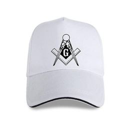 Bricks Masons Kompas &kvadrat g frimurerisk baseball cap - (8 farver) P-hvid