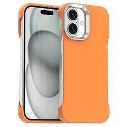 Yhteensopiva iPhone 16 Plus -magneettikotelon kanssa kehyksetön erittäin ohut TPU + PET-puhelimen kansi vahvistetut kulmat Oranssi