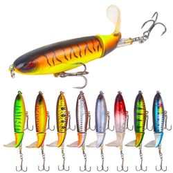 Whopper Plopper Topwater kelluvat kalastusvieheet pyörivä pyrstö karppibassohauelle color4