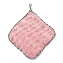 Witdreamer 2pcs absorberende mikrofiber hængende køkken karklud håndklæde Pink