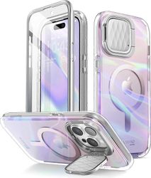 lason Cosmo Mag iPhone 15 Pro Max -kotelolle, jossa kameran kansiteline, [yhteensopiva MagSafen kanssa] Ohut tyylikäs koko kehon Pro PinkWave