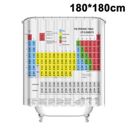 Wuhing 180x180cm dekorativ dusj periodisk bord multiplikasjon med fargerikt antall holdbar vanntett polyester stoff bad gardin med kroker