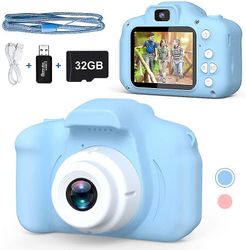 Kids Digital Camera Wifi Instant Print Camera 1080p Hd 32GB Sd-kort selfie kamera Blue