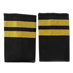 1Set Kapteeni Epaulets Lentäjän univormu Kultaiset raidat Epaulet for Pilot Captain Cosplay Asusteet Pilot Epaulets 2 baaria
