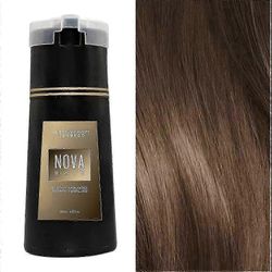Nova Hair Dye Shampoo, Nova Hair Instant Dye Shampoo, Nova Hair Dye Shampoo, Nova Hair Instant Dye Shampoo miehille ja naisille-KAKA Vaaleanruskea