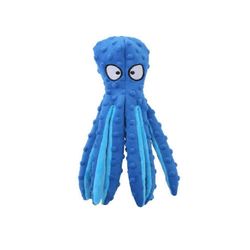 Whiskerspot Octopus -koiran lelu, Eco-Friend Mustekalan pehmolelu, ei täytettyjä koiran leluja 2025 Sininen