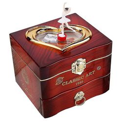 Dancing Music Box Plastic Smykker Box Girls Hand Crank Music Box Mekanisme Gift